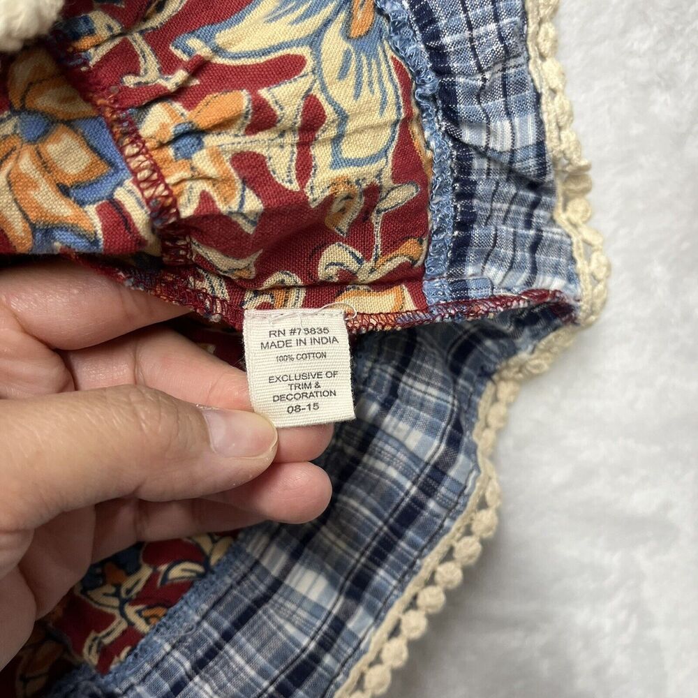 Mimi & Maggie Ruffle Skirt Girls Size 6 Boho Plaid Floral Tiered - Picture 4 of 6